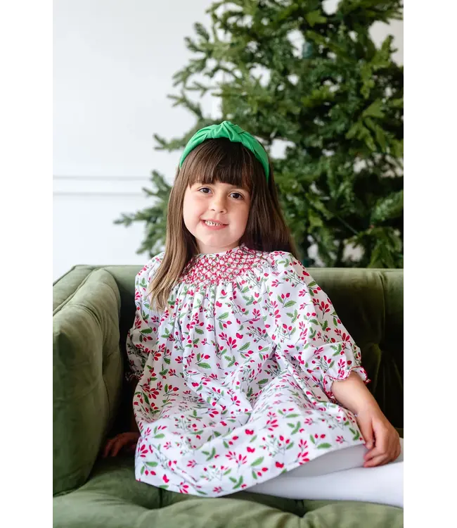 Ruth and Ralph Girls Smocked Holly Helen Dress