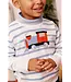 Isaac's Intarsia Sweater - Barrington Blue Stripe with Train