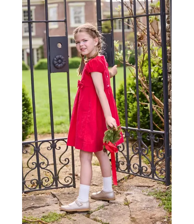 Red Corduroy Clara Dress
