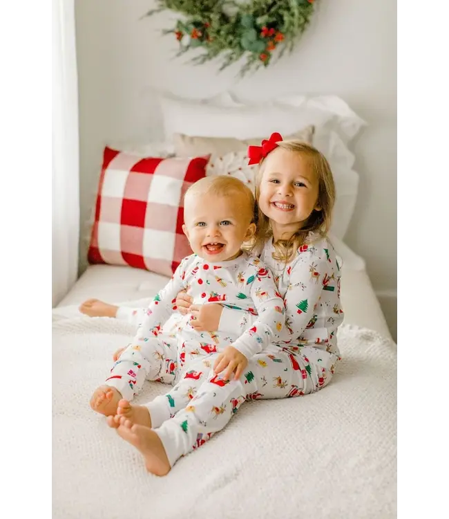 Little English Boys Vintage Christmas Printed Jammies
