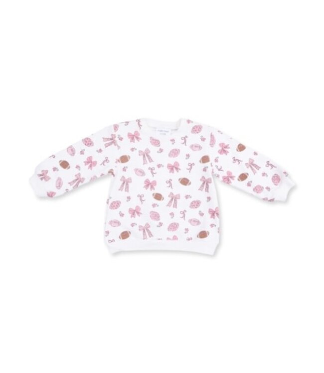 Footballs and Bows - Oversized Sweatshirt and Baby Bells Set