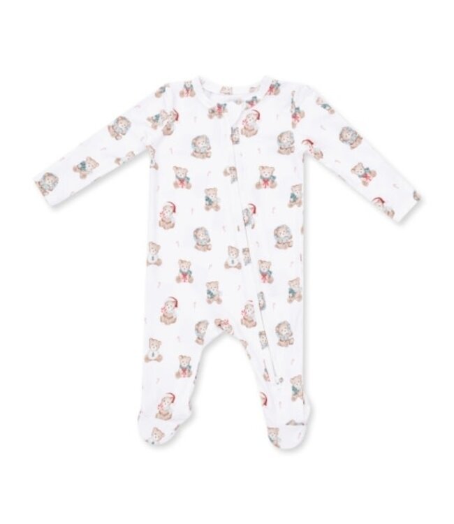 Christmas Teddy Bears Uni - 2 Way Zipper Footie