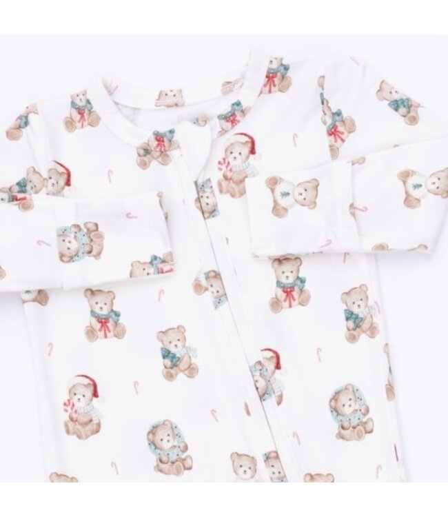 Christmas Teddy Bears Uni - 2 Way Zipper Footie