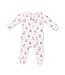 Christmas Teddy Bears Pink - 2 Way Ruffle Back Zipper Footie