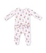 Christmas Teddy Bears Pink - 2 Way Ruffle Back Zipper Footie
