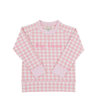 Beaufort Bonnet Palm Beach Pink Gingham Big Sister Cassidy Comfy Crewneck