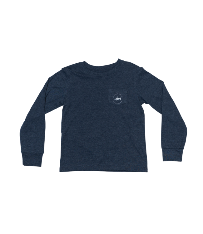 Saltwater Boys Co. Playbook Long Sleeve Tee - Heather Blue