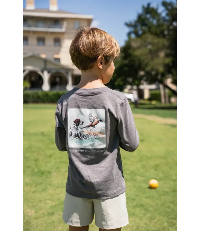 Saltwater Boys Co. Hunt Scene Long Sleeve Tee - Heather Brown