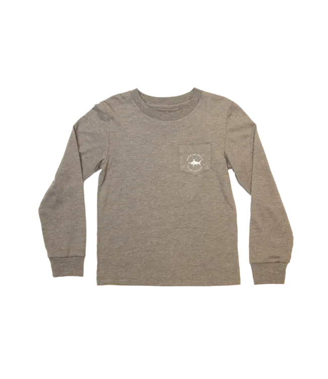 Saltwater Boys Co. Hunt Scene Long Sleeve Tee - Heather Brown