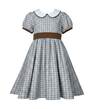 Ishtex Blue/Khaki Plaid Dress