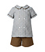 Blue/Khaki Plaid Short Set
