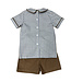 Blue/Khaki Plaid Short Set