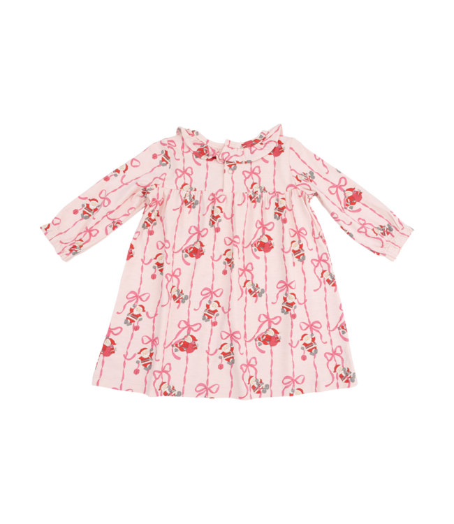 Angel Dear Pink Bows & Santa Long Sleeve Nightgown with Ruffle Collar