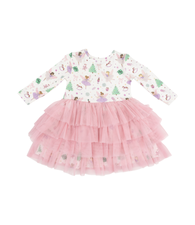 Angel Dear Sugar Plum Fairies Twirly Long Sleeve Tutu Dress with Cartwheel Short