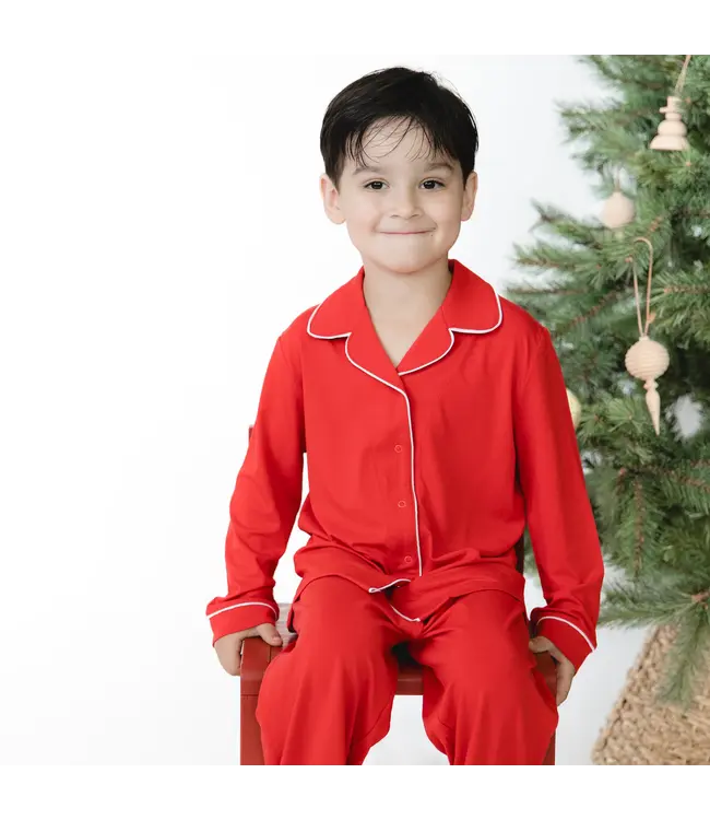 Angel Dear Ribbon Red Knit Kids Long Sleeve Flame Resistant Coat Style with Pant