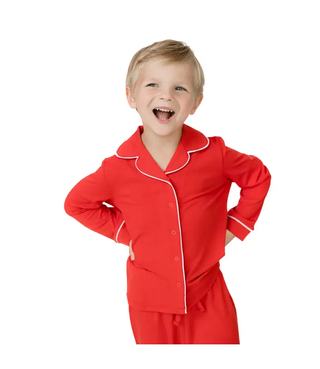 Angel Dear Ribbon Red Knit Kids Long Sleeve Flame Resistant Coat Style with Pant