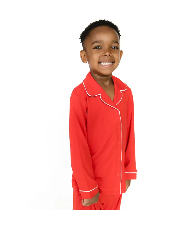 Angel Dear Ribbon Red Knit Kids Long Sleeve Flame Resistant Coat Style with Pant