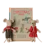 Maileg Christmas Twin Mice, Little Sister and Brother in Book