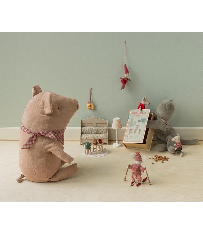 Maileg Christmas Twin Mice, Little Sister and Brother in Book