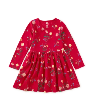 Tea Collection Hollyhock Garden L/S Wrap Neck Dress