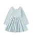 Tea Collection Girl Blue Fog Velour Ballet Dress