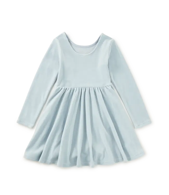 Tea Collection Girl Blue Fog Velour Ballet Dress