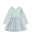 Tea Collection Girl Blue Fog Velour Ballet Dress