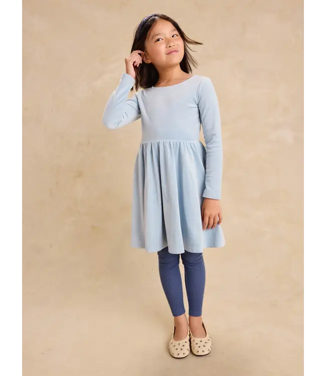 Tea Collection Girl Blue Fog Velour Ballet Dress