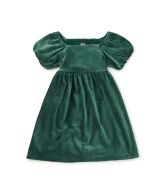 Tea Collection Pineneedle Puff Shoulder Velour Dress