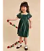 Tea Collection Girl Pineneedle Puff Shoulder Velour Dress