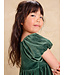Tea Collection Girl Pineneedle Puff Shoulder Velour Dress