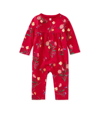 Tea Collection Hollyhock Garden Wrap Baby Romper