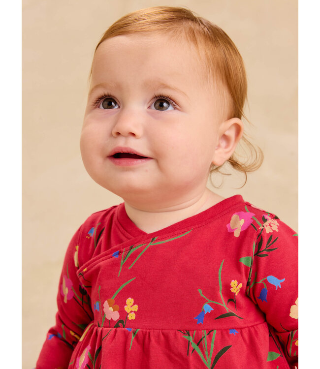 Tea Collection Little Girl Hollyhock Garden Wrap Baby Romper