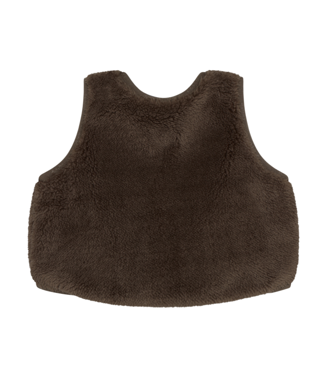 MinyMo Baby Girl Teddy Vest - Chocolate Chip