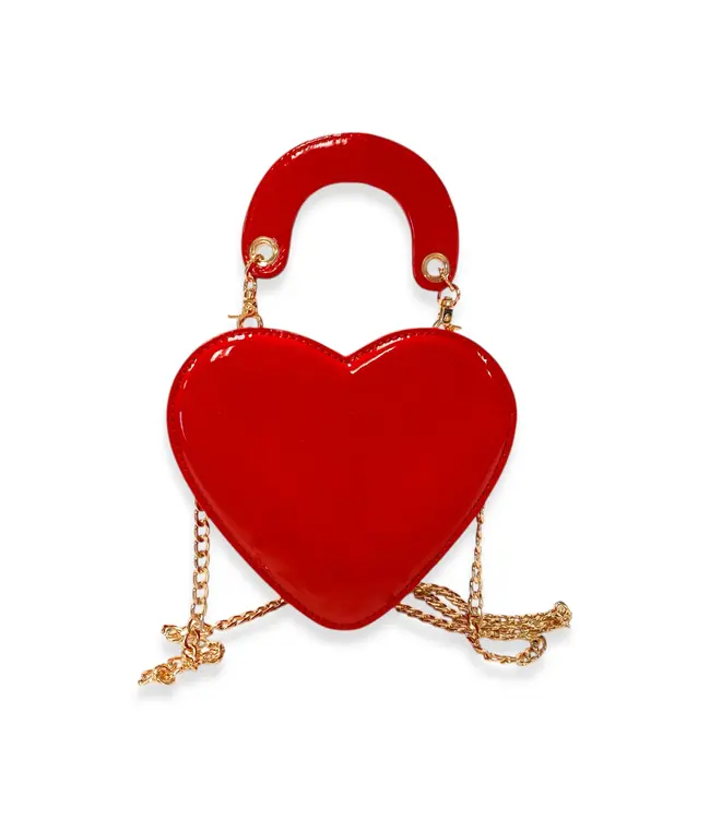 Doe a Deer Red Heart-Shaped Leather Purse
