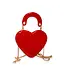 Doe a Deer Red Heart-Shaped Leather Purse