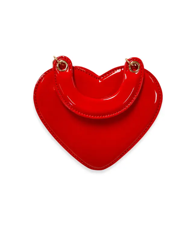Doe a Deer Red Heart-Shaped Leather Purse