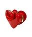 Doe a Deer Red Heart-Shaped Leather Purse