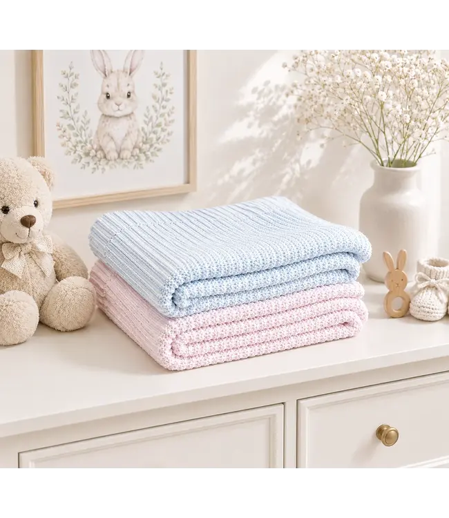 A Soft Idea Stripes Baby Blanket - Blue, Pink