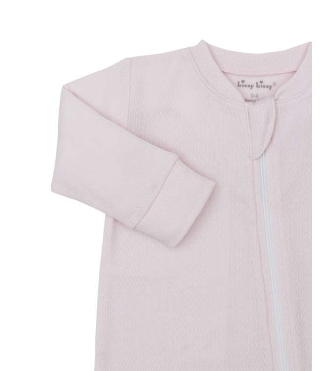 Kissy Kissy Pointelle Zip Footie