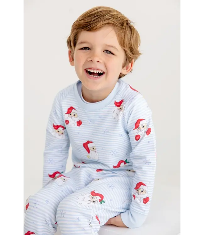 Beaufort Bonnet Cassidy Comfy Crewneck - Dear Santa (Buckhead Blue Stripe) with Buckhead Blue