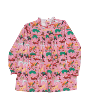 The Oaks Apparel Jacie Jingle Bell Pups Dress
