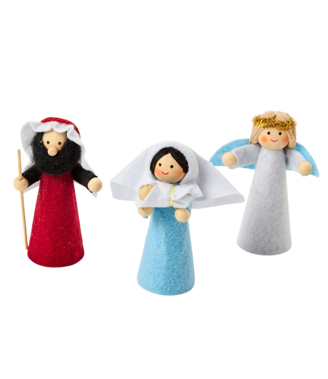 10pc Handcrafted Felt Nativity Set | Two's Company