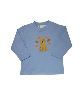 Luigi Sky Blue Golden Doodle with Leaves L/S Tee