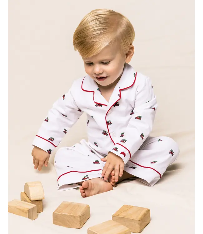 Holiday Journey Baby's Twill Classic Romper | Petite Plume
