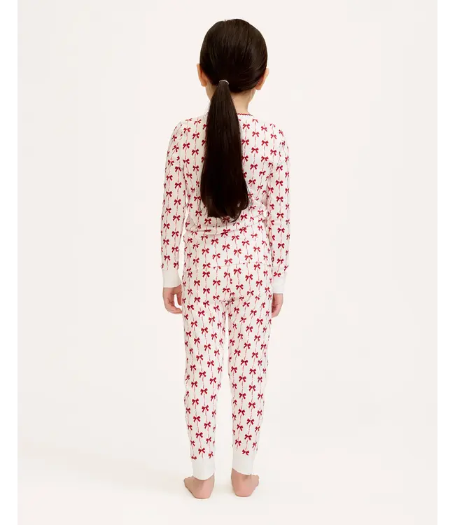 Blissful Bows Kid's Pima Snug Fit Pajama Set | Petite Plume