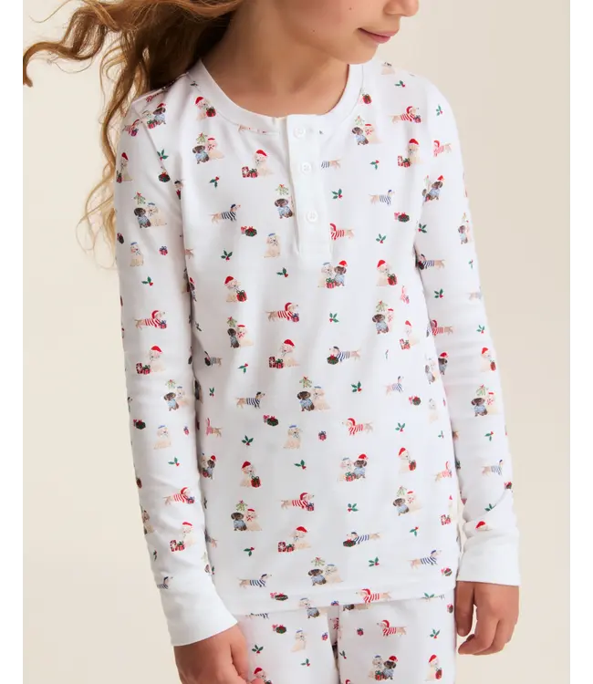 Woof de Noel Kids' Christmas Pima Snug Fit Pajama Set | Petite Plume