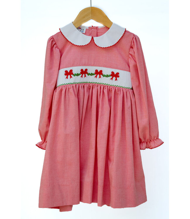 Smocked Christmas Garland Holiday Caroline Dress | Ruth and Ralph