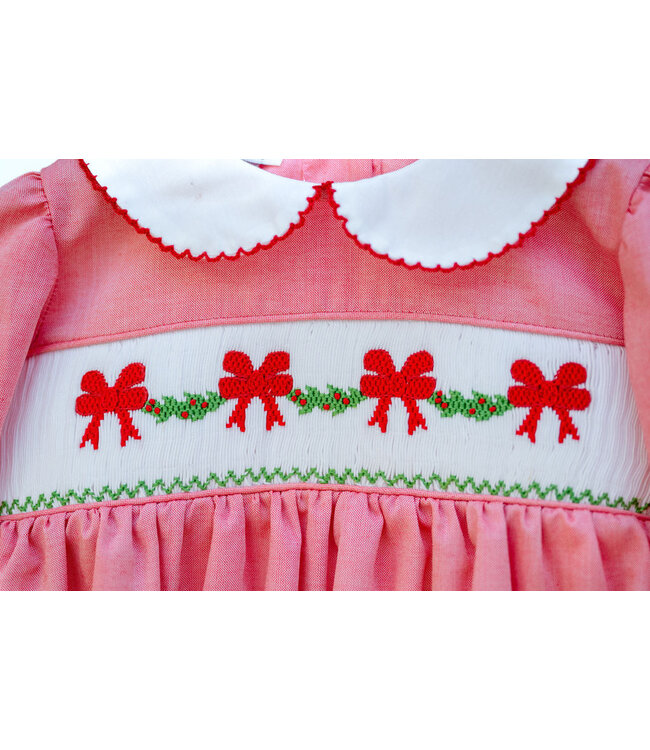 Smocked Christmas Garland Holiday Caroline Dress | Ruth and Ralph