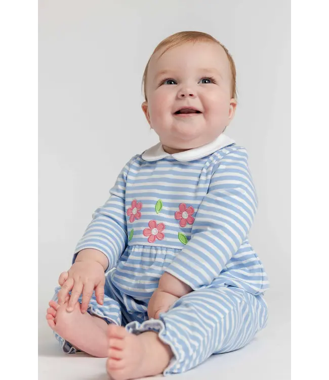 Stripe Knit Longall with Flowers | Florence Eiseman